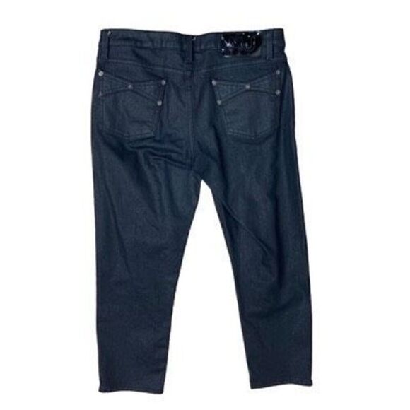 Marc by Marc Jacobs 34 (tagged 30) Black Waxed Denim Jeans Low Rise Skinny Y2K - Picture 2 of 9